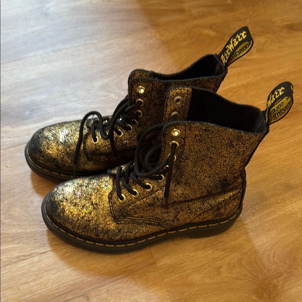 Dr. Martens Gold Glitter Boots